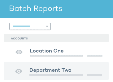 Automated batch reports from medical contactless payment processing.